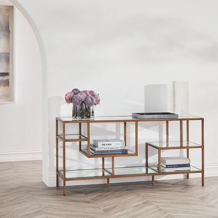 Arden Mirrored Low Console